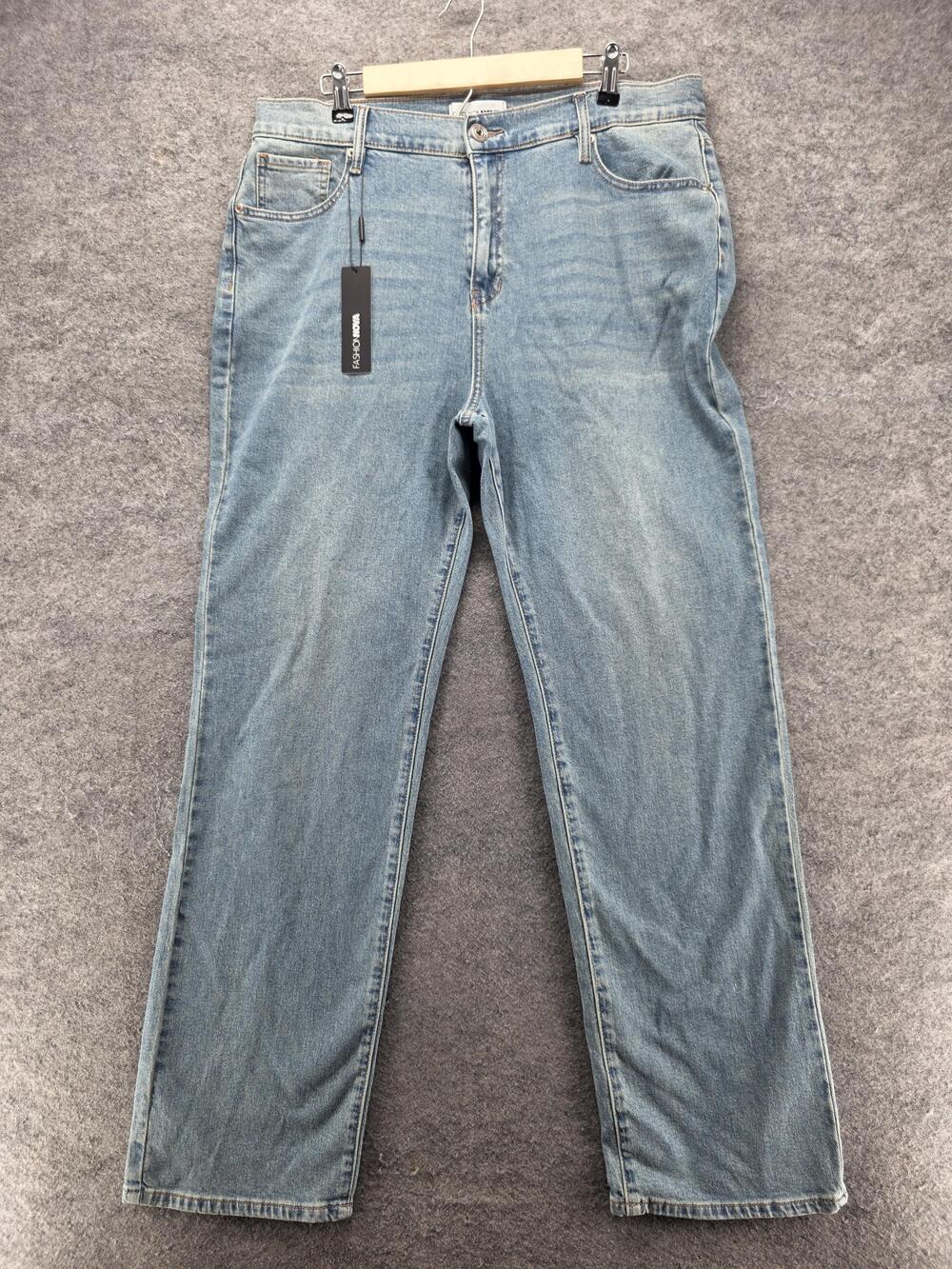 Fashion Nova Jeans Womens 16 Blue My Whole Heart Straight High Rise 34 Inseam
